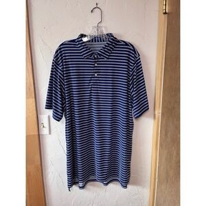 DRADDY SPORT Mens Navy White‎ Stripe Golf Polo Shirt XL
